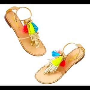 Lilly Pulitzer neon tassel sandals